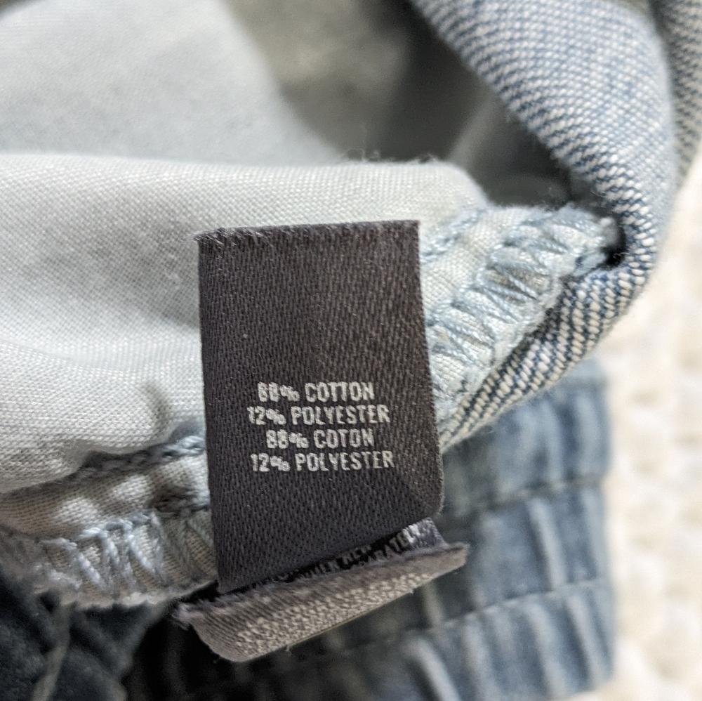 Aerie Pull-On Distressed Chambray Style Shorts - Picture 6 of 7